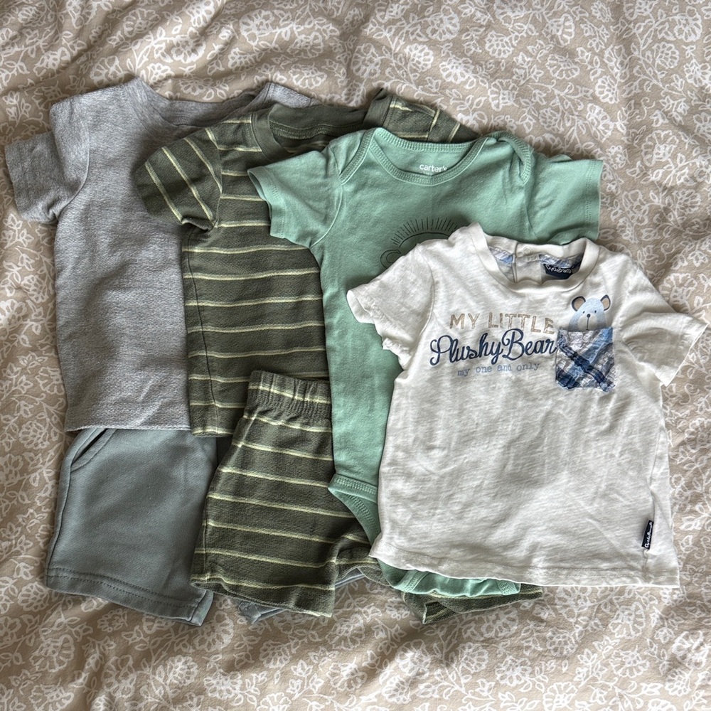 Carter's Gray and Green Kids Matching Set